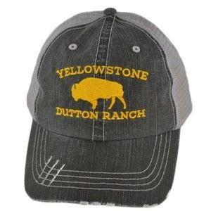 Yellowstone Trucker Hat Mesh Back Dutton Ranch Embroidered Buffalo Adjustable